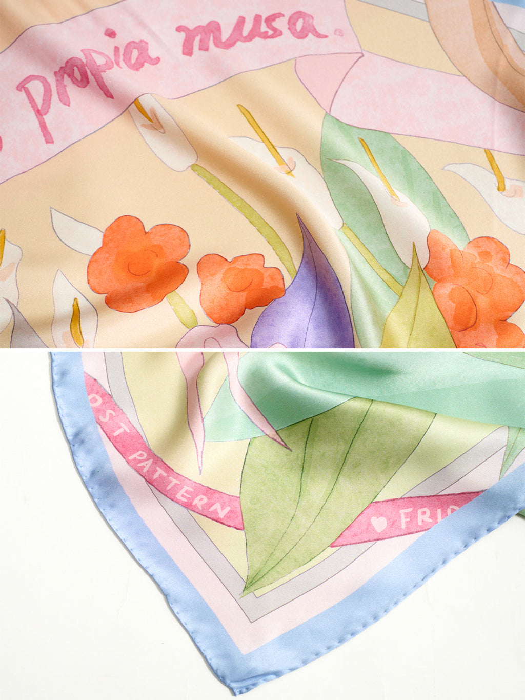 "I Am My Own Muse by Frida" Large Silk Scarf