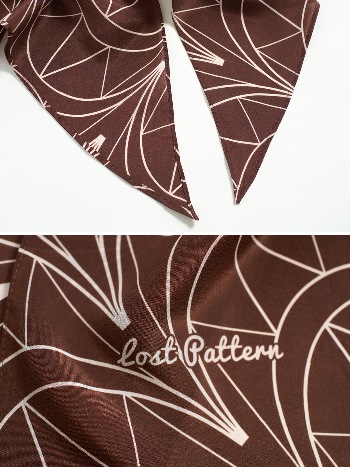 "Chrysler" Silk Crepe Neck Scarf - Metropolis Cocoa