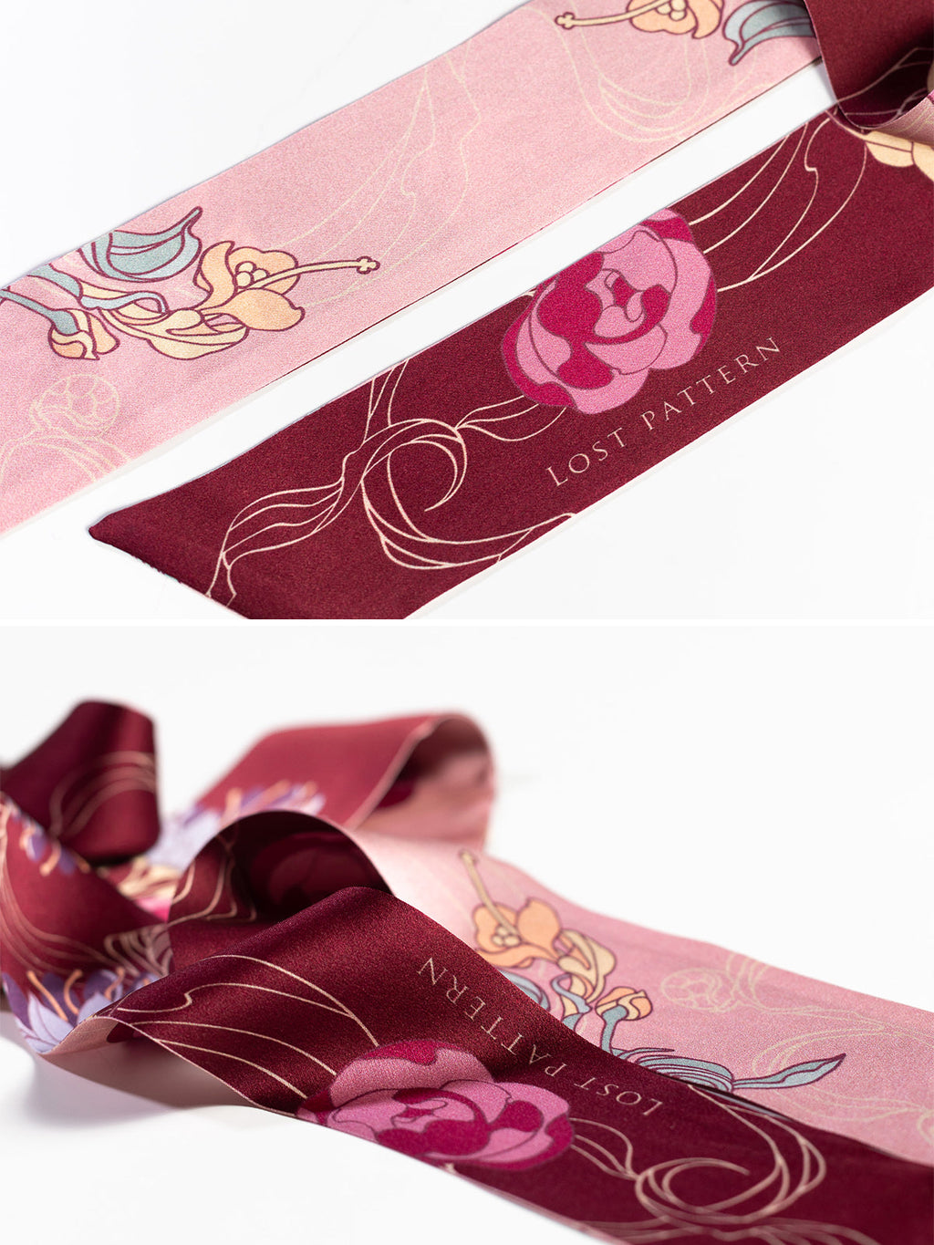 "Dream Hunter" Silk Skinny Scarf - Ruby Red