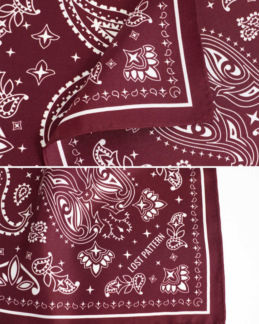“Paisley" Silk Bandana Scarf - Rodeo Red