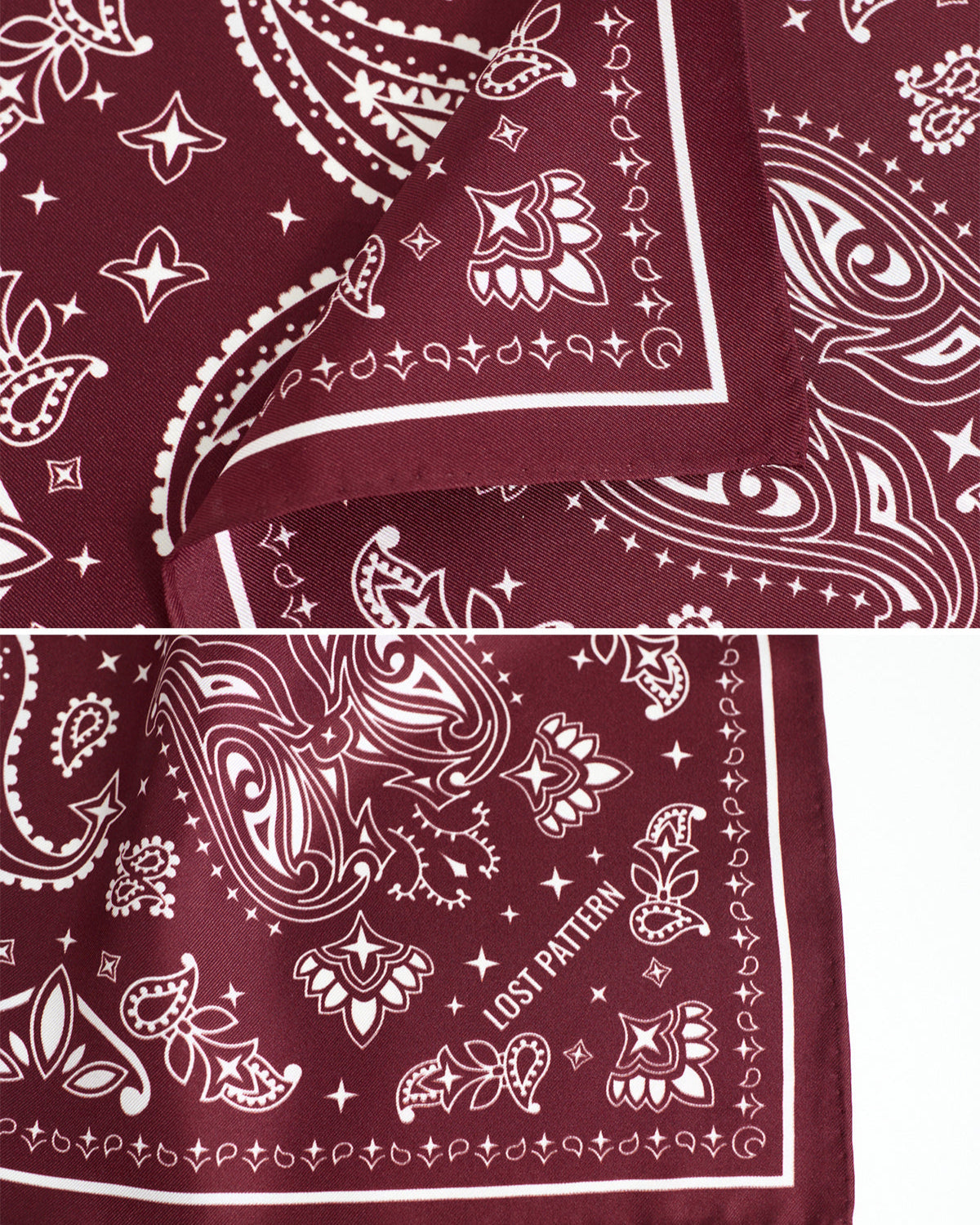 “Paisley" Silk Bandana Scarf - Rodeo Red