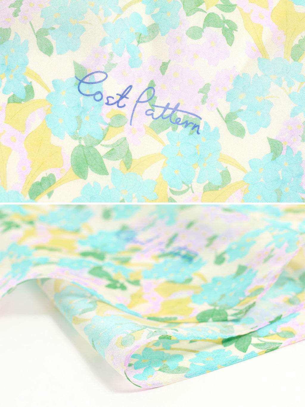 "Rosebay" Silk Chiffon Neck Scarf - Blue