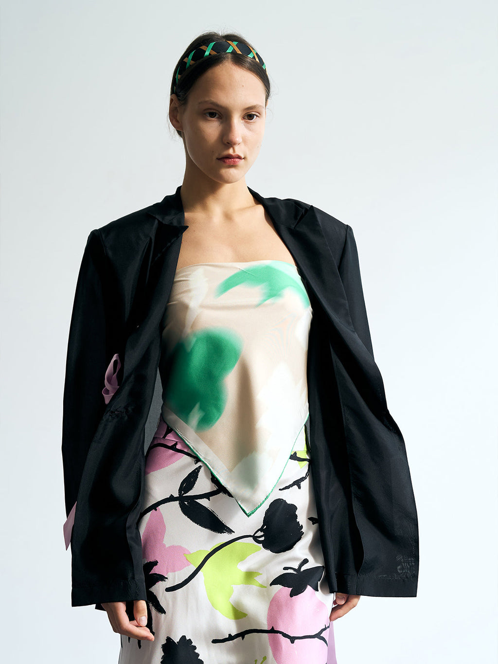 FRIDA x LOST PATTERN "Frida's Dream" Silk Bandana Scarf - Green