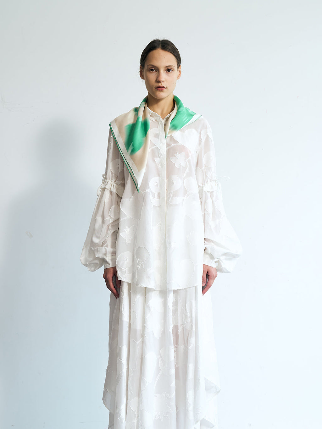 FRIDA x LOST PATTERN "Frida's Dream" Silk Bandana Scarf - Green