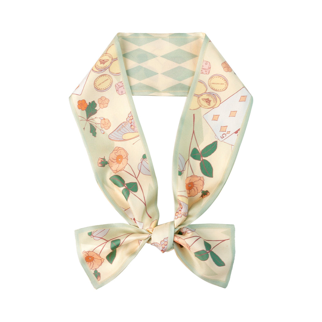 ”Wonderland“ Silk Twill Neck Bow - Pastel Green