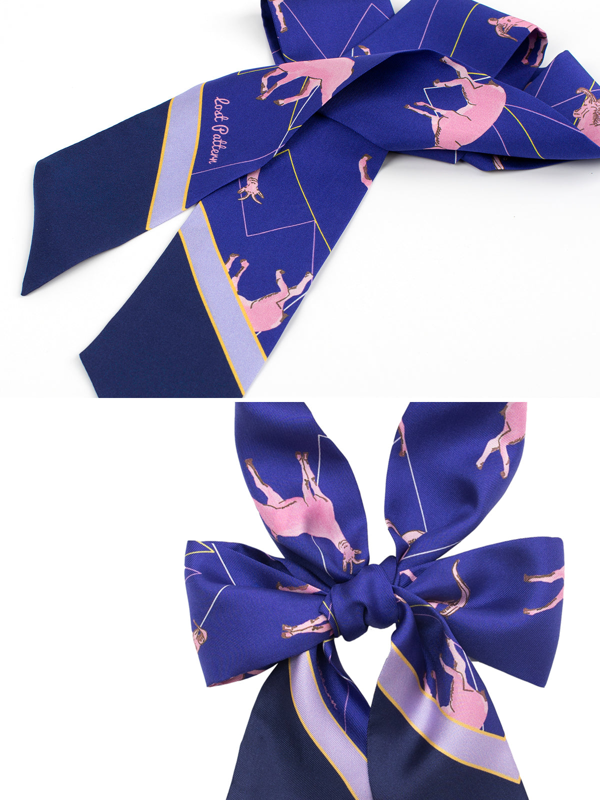 ”Antelope“ Silk Skinny Scarf - Indigo