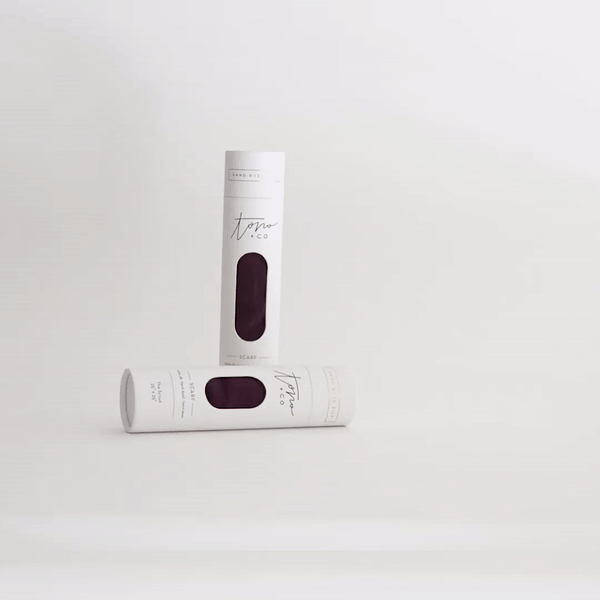 'The Classic' Washable Silk Scarf in Aubergine