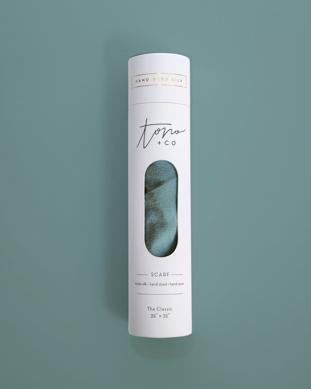 'The Classic' Washable Silk Scarf in Celadon