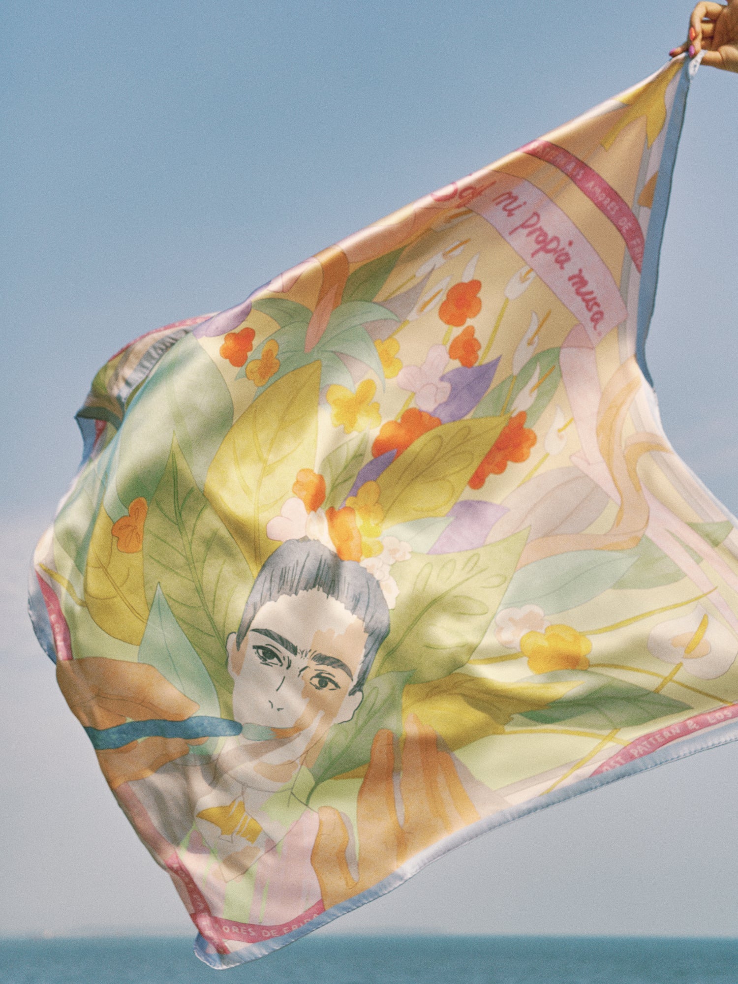 "I Am My Own Muse by Frida" Large Silk Scarf