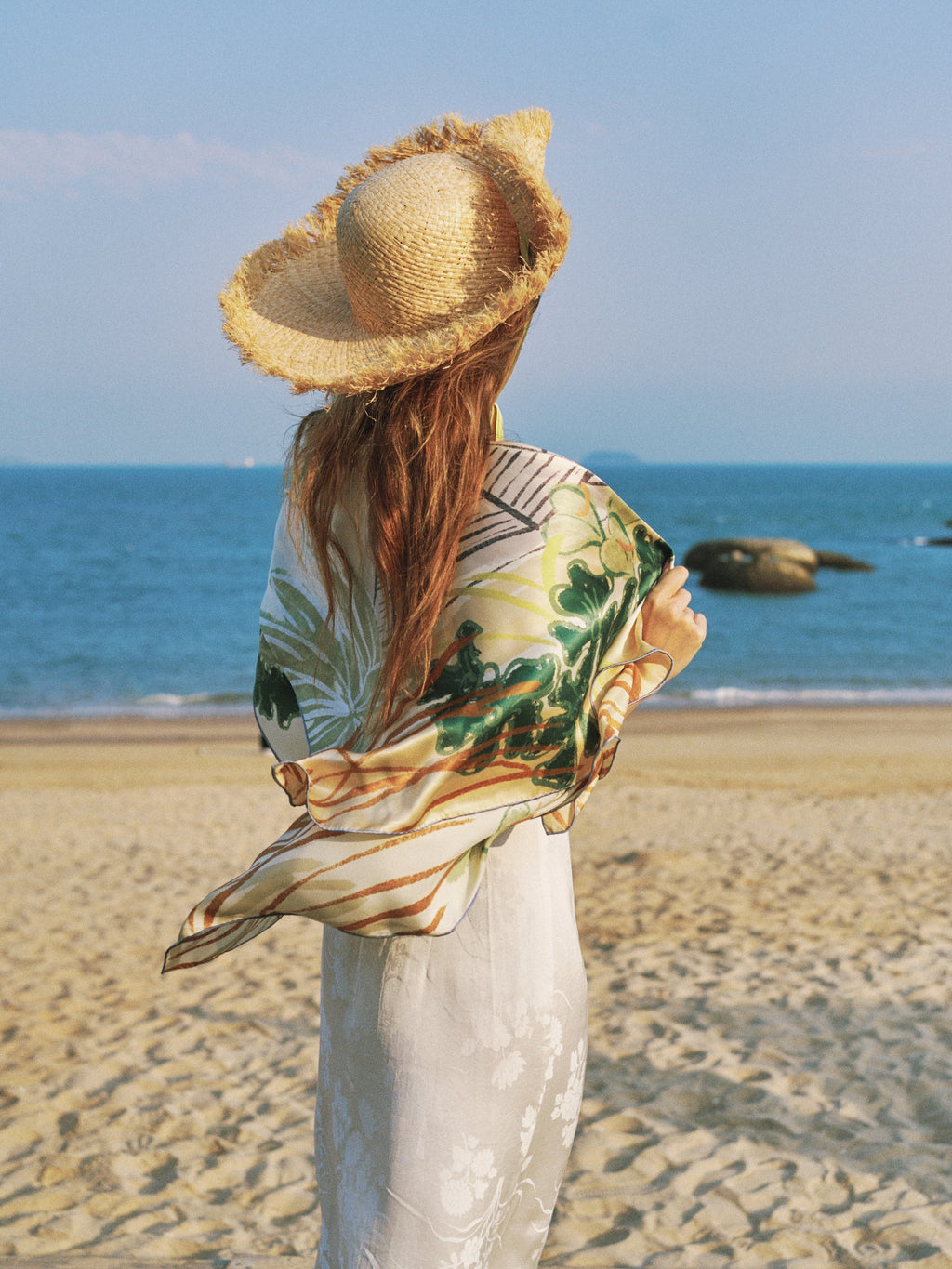 "Little Dix Bay" Large Silk Scarf