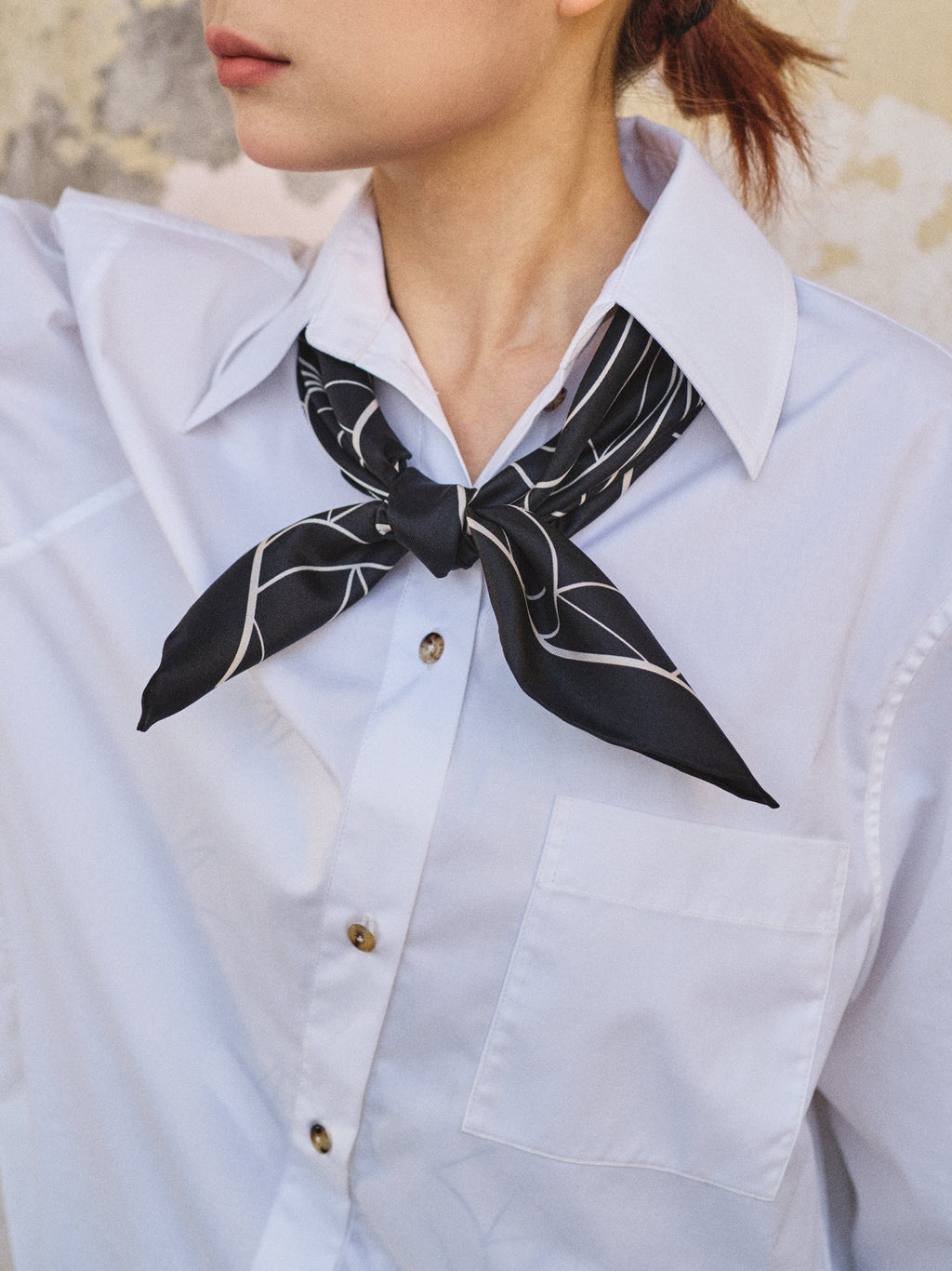 "Chrysler" Silk Bandana Scarf - Empire Black