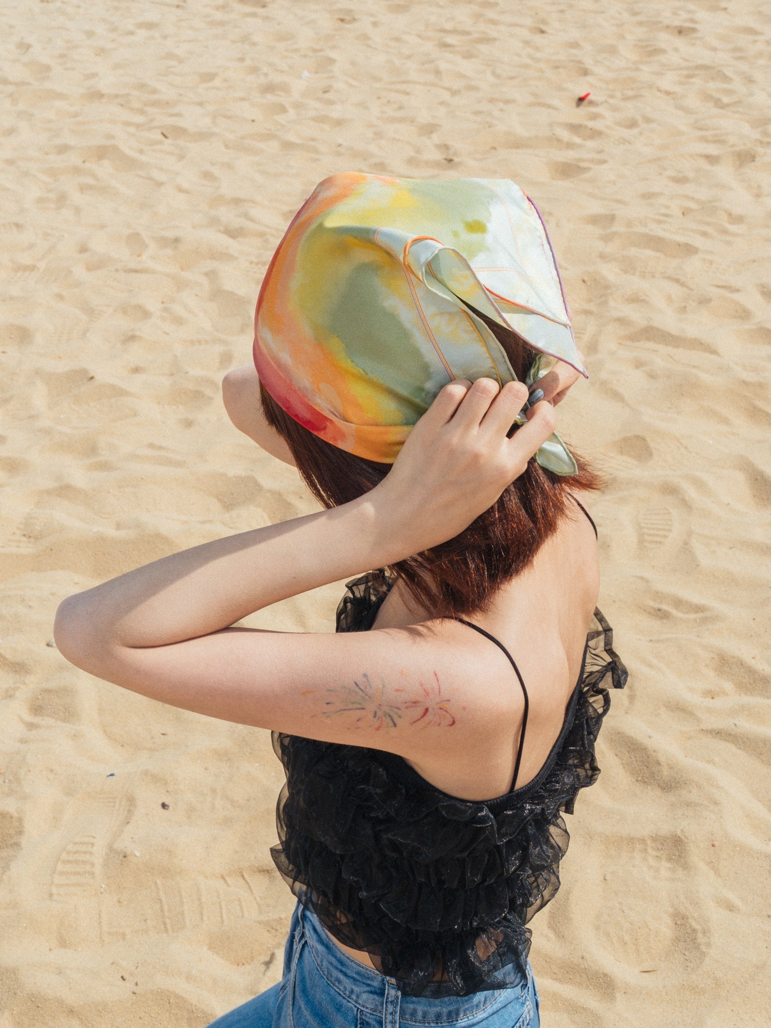 "Love is Love" Silk Bandana Scarf - Rainbow