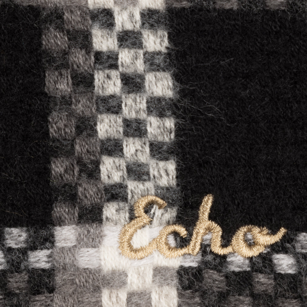 Vintage Plaid Side Fringe Scarf