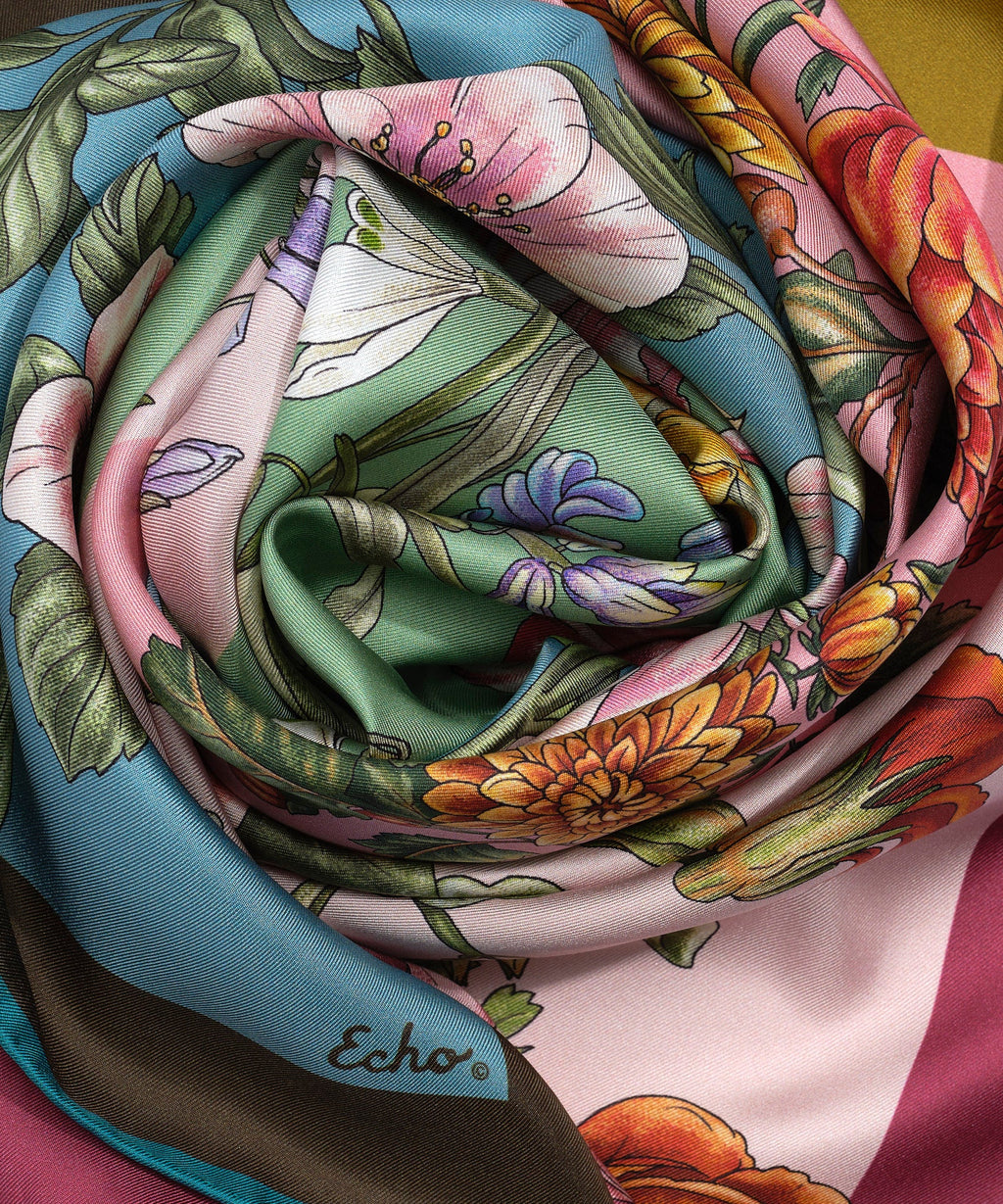 The Seasons 35" Silk Square Scarf