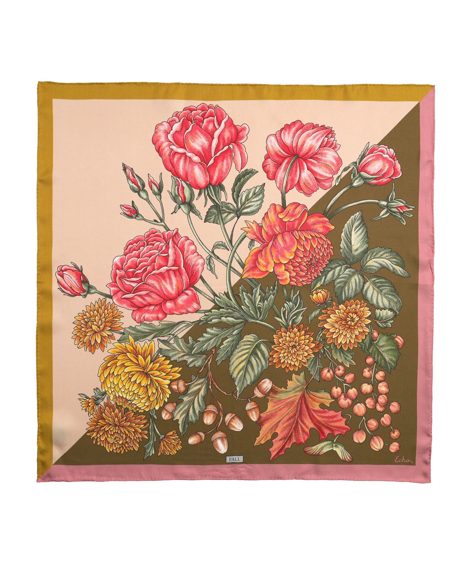 The Seasons Fall Silk Bandana in color multi