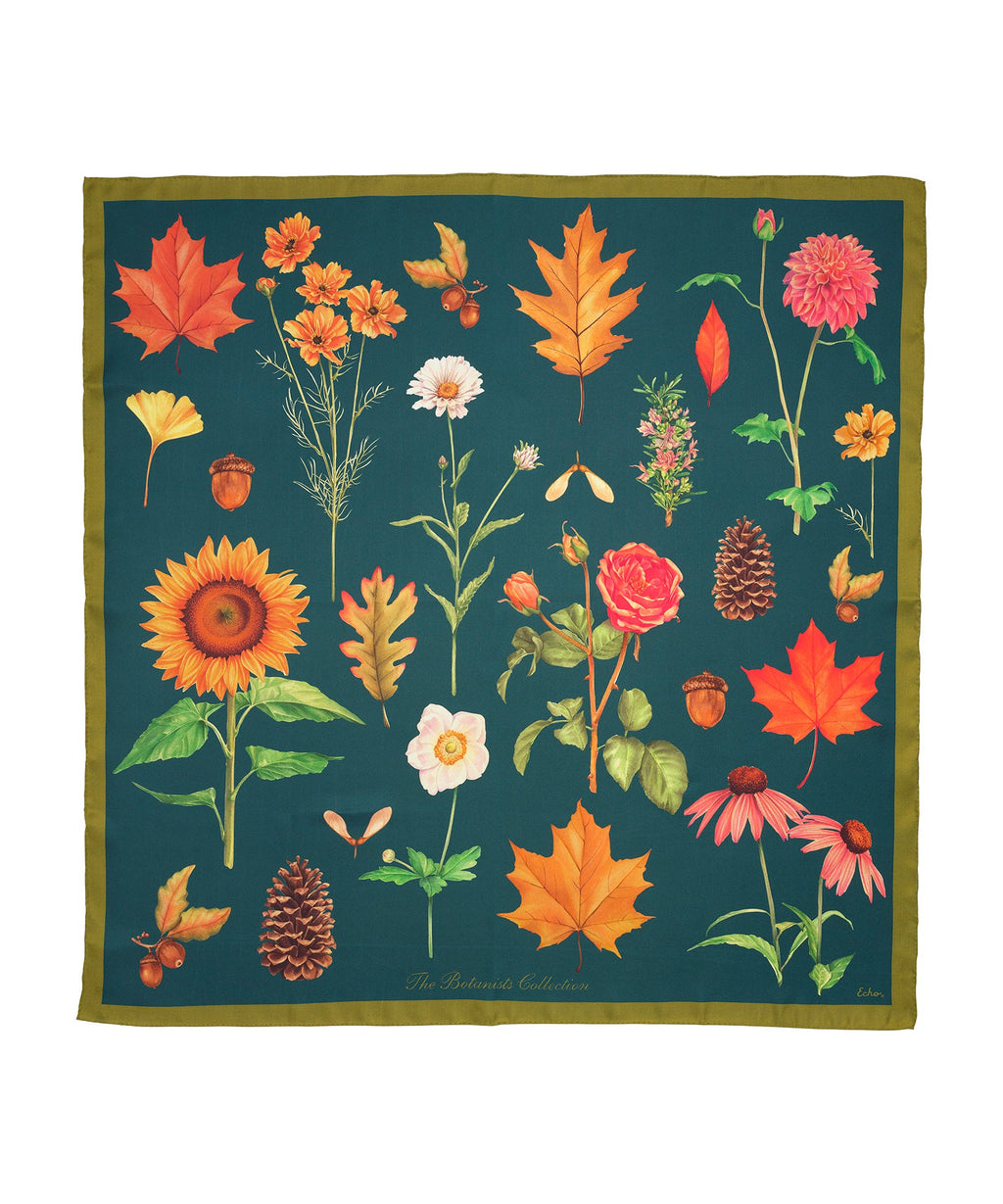 The Botanists 35" Silk Square Scarf