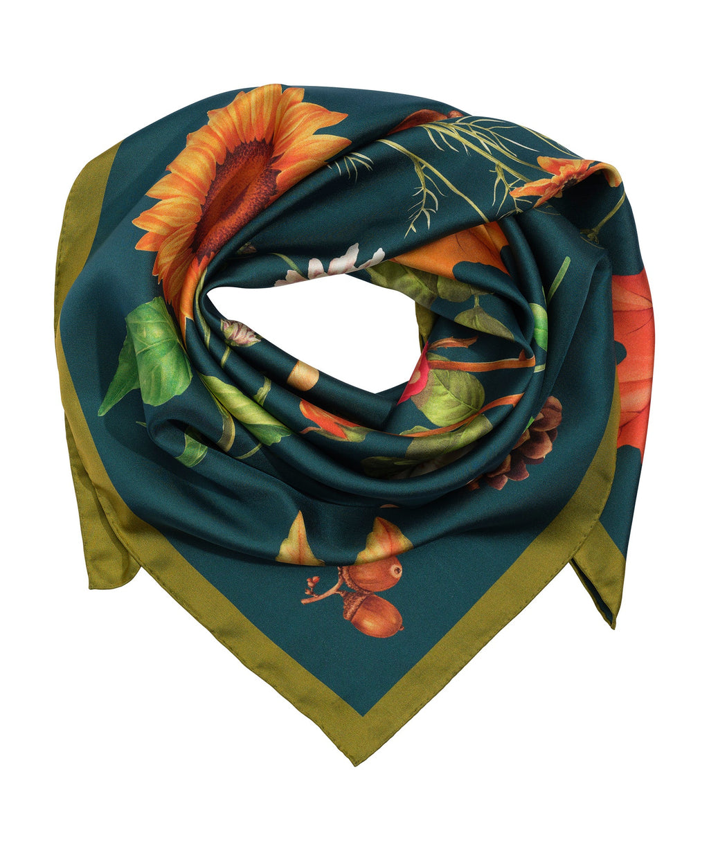 The Botanists 35" Silk Square Scarf