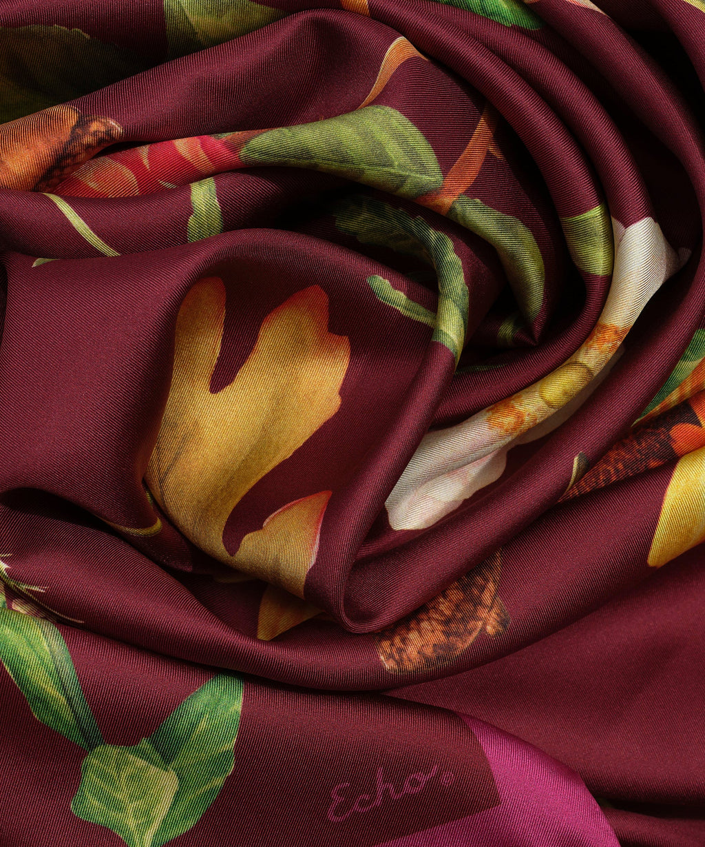 The Botanists 35" Silk Square Scarf