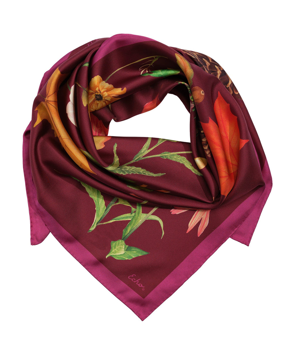 The Botanists 35" Silk Square Scarf