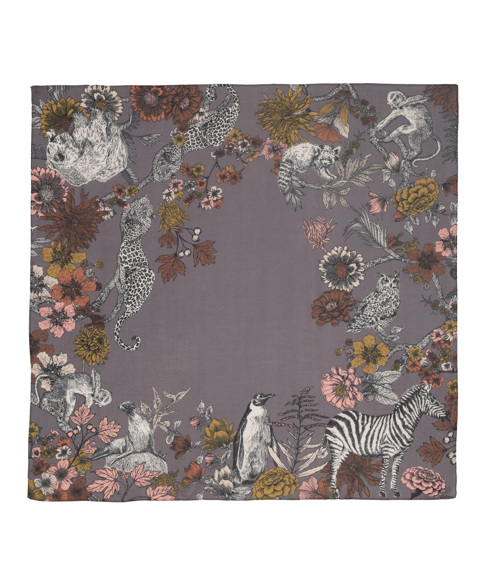 Central Park Square Scarf in color charcoal