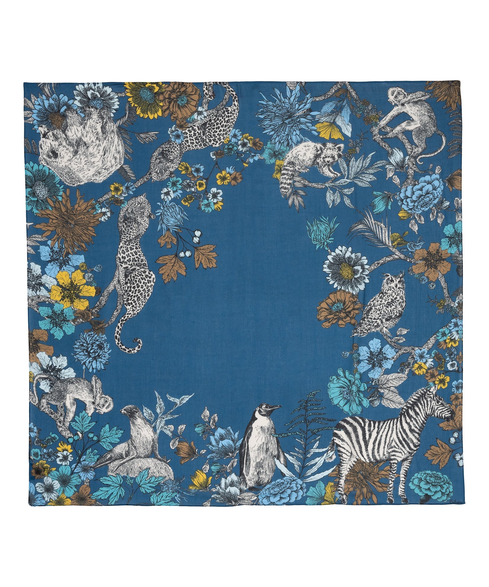 Central Park Square Scarf in color navy