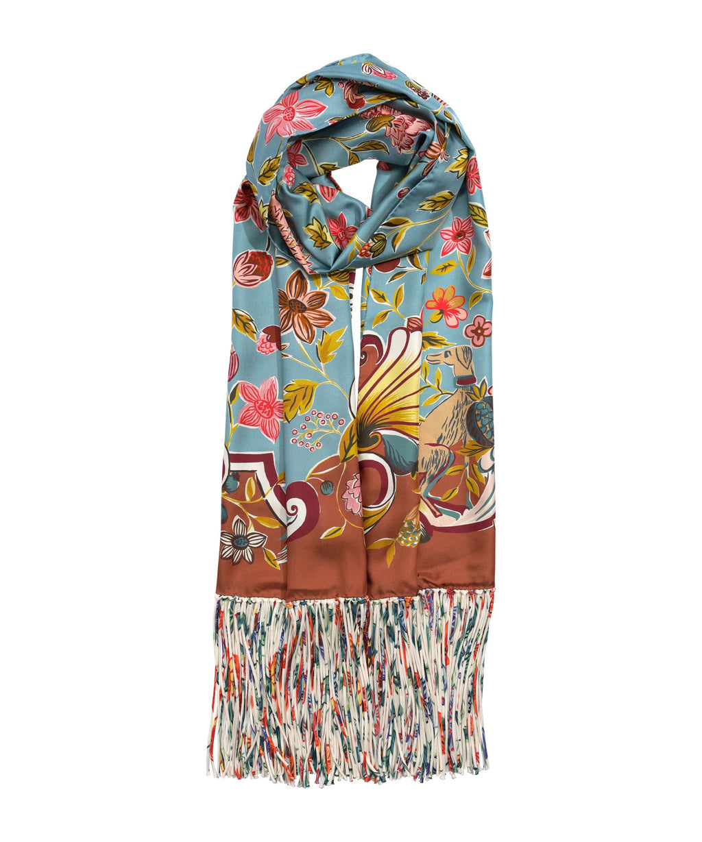 Park Stroll Silk Oblong Scarf in color chestnut