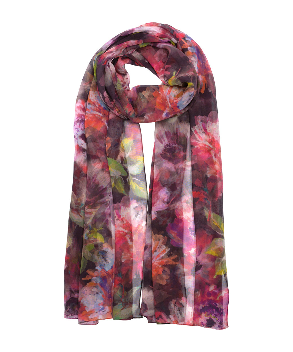 Hazy Floral Crinkle Wrap in color black