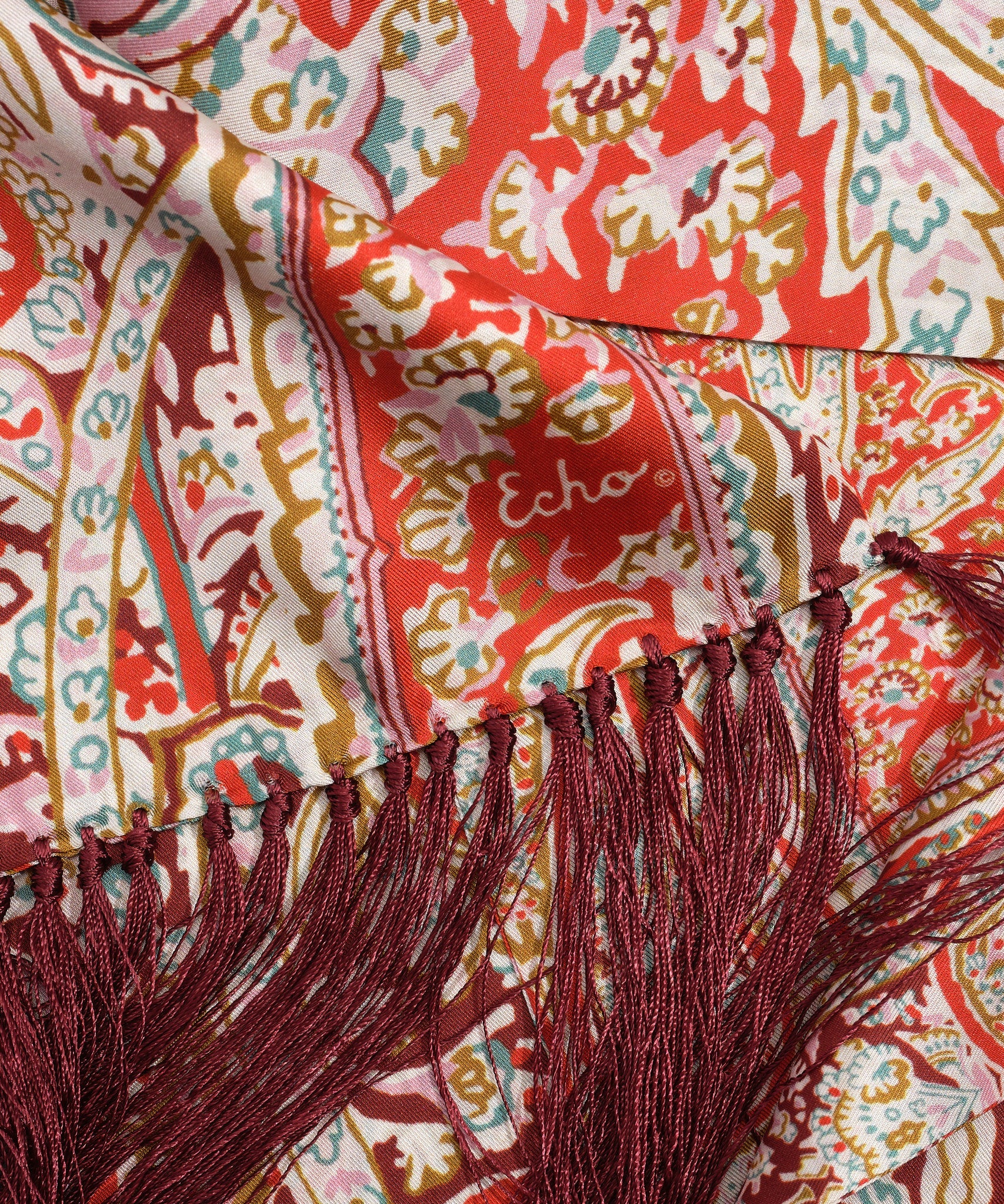 Paisley Tubular Fringe Scarf