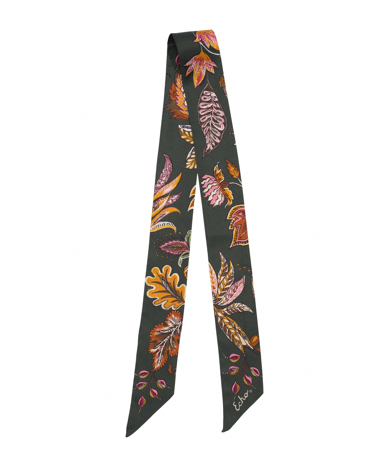 Falling Leaves Silk Ribbon Scarf