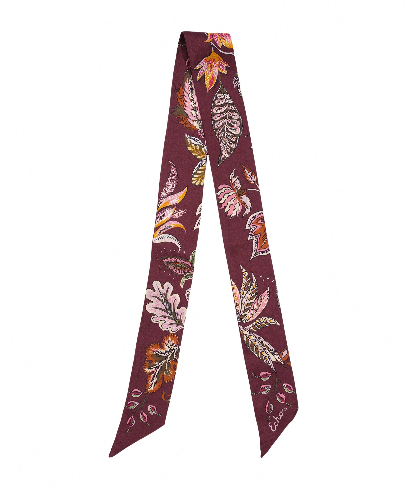 Falling Leaves Silk Ribbon Scarf