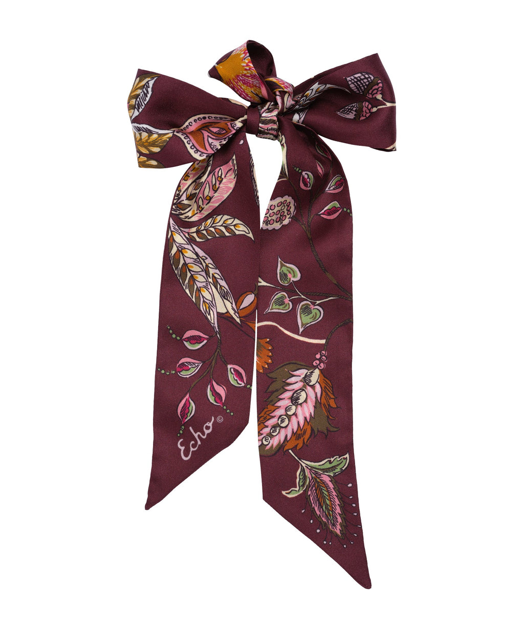 Falling Leaves Silk Ribbon Scarf