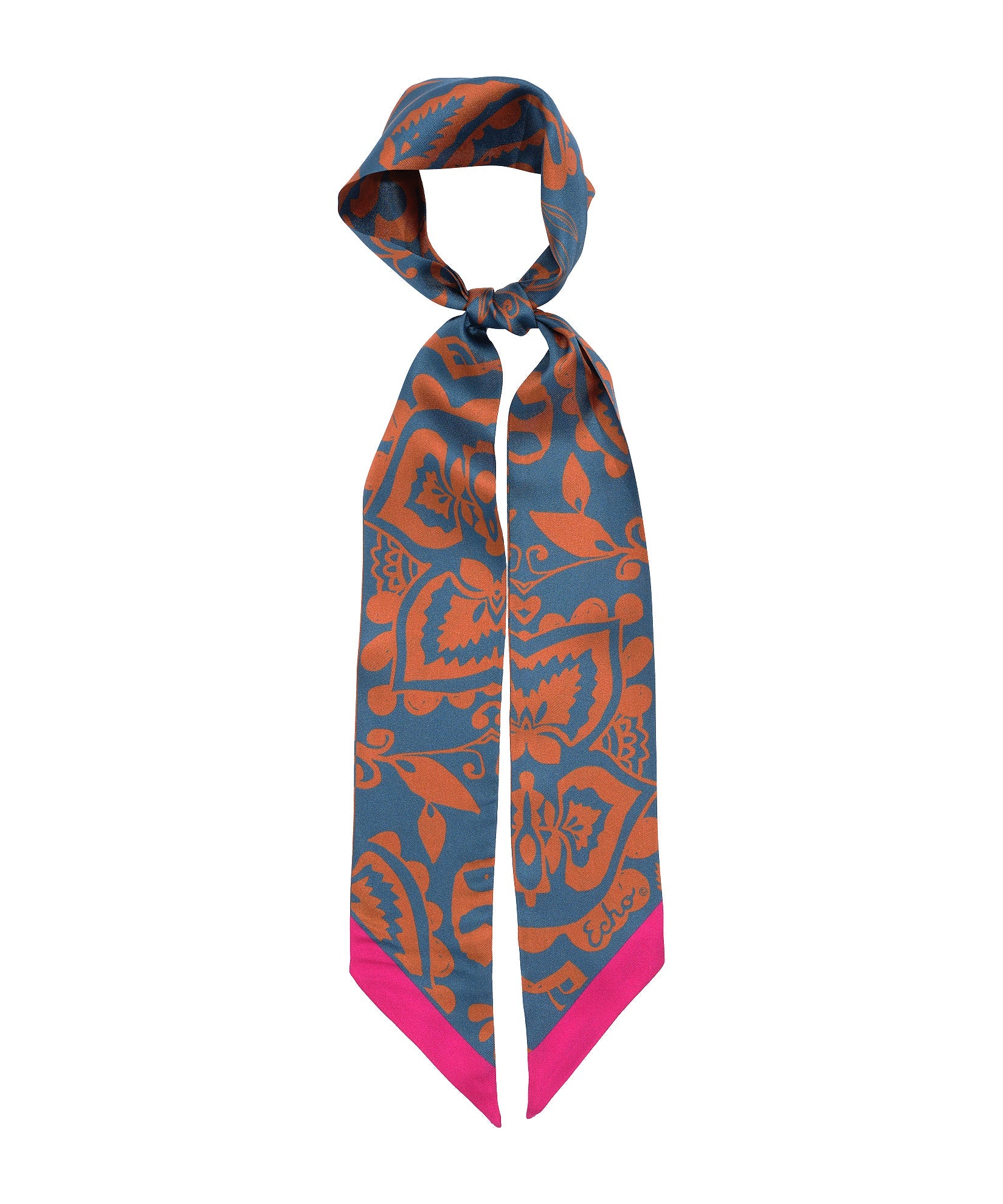 Park Paisley Silk Ribbon Scarf in color stargazer blue