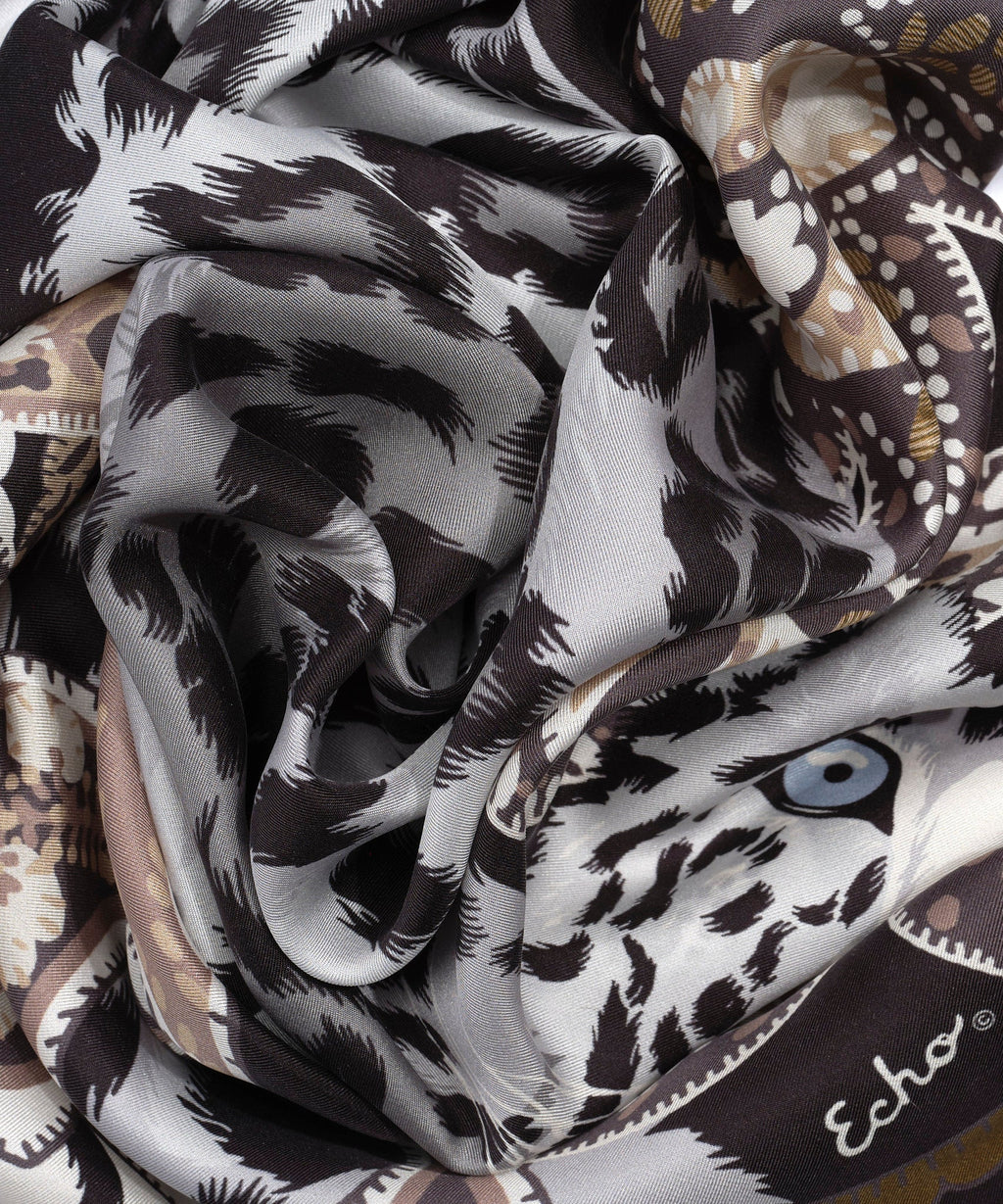 Snow Leopard Silk Wrap