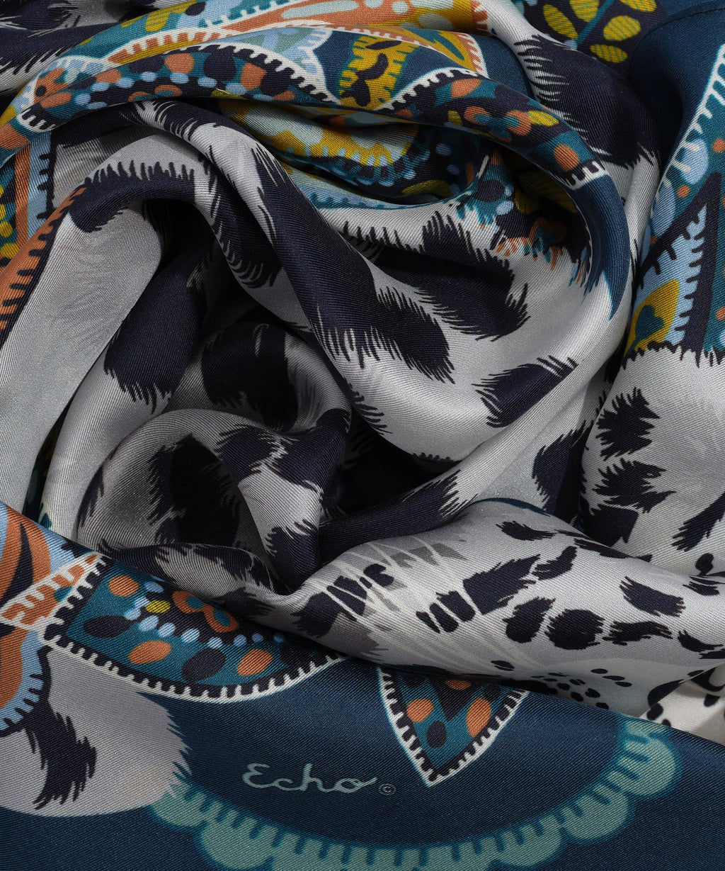 Snow Leopard Silk Wrap