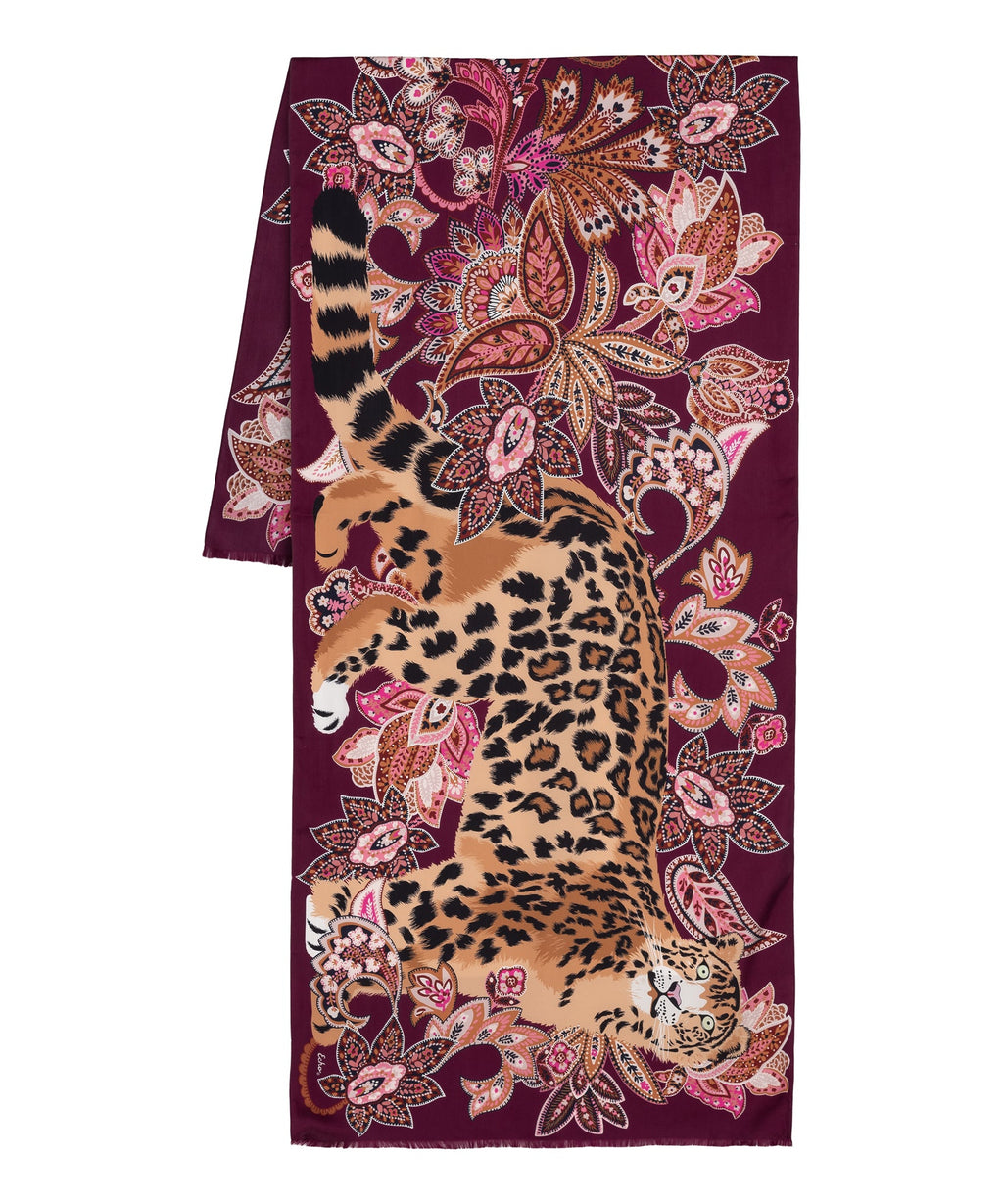 Snow Leopard Silk Wrap