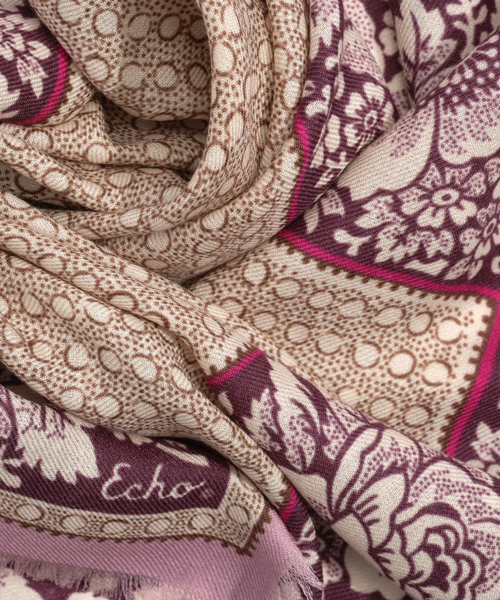 Vintage Floral Dot Wool Bandana