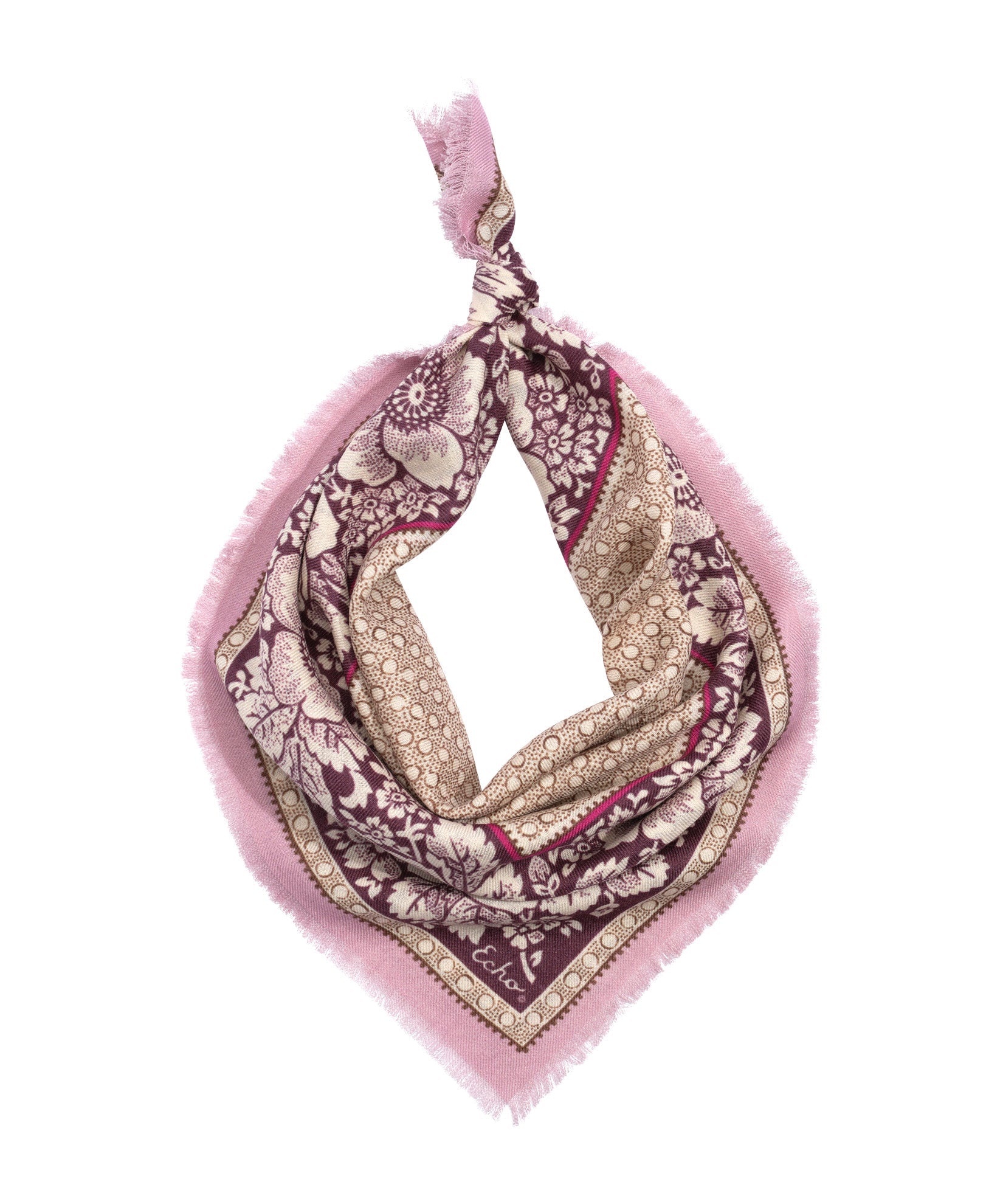 Vintage Floral Dot Wool Bandana