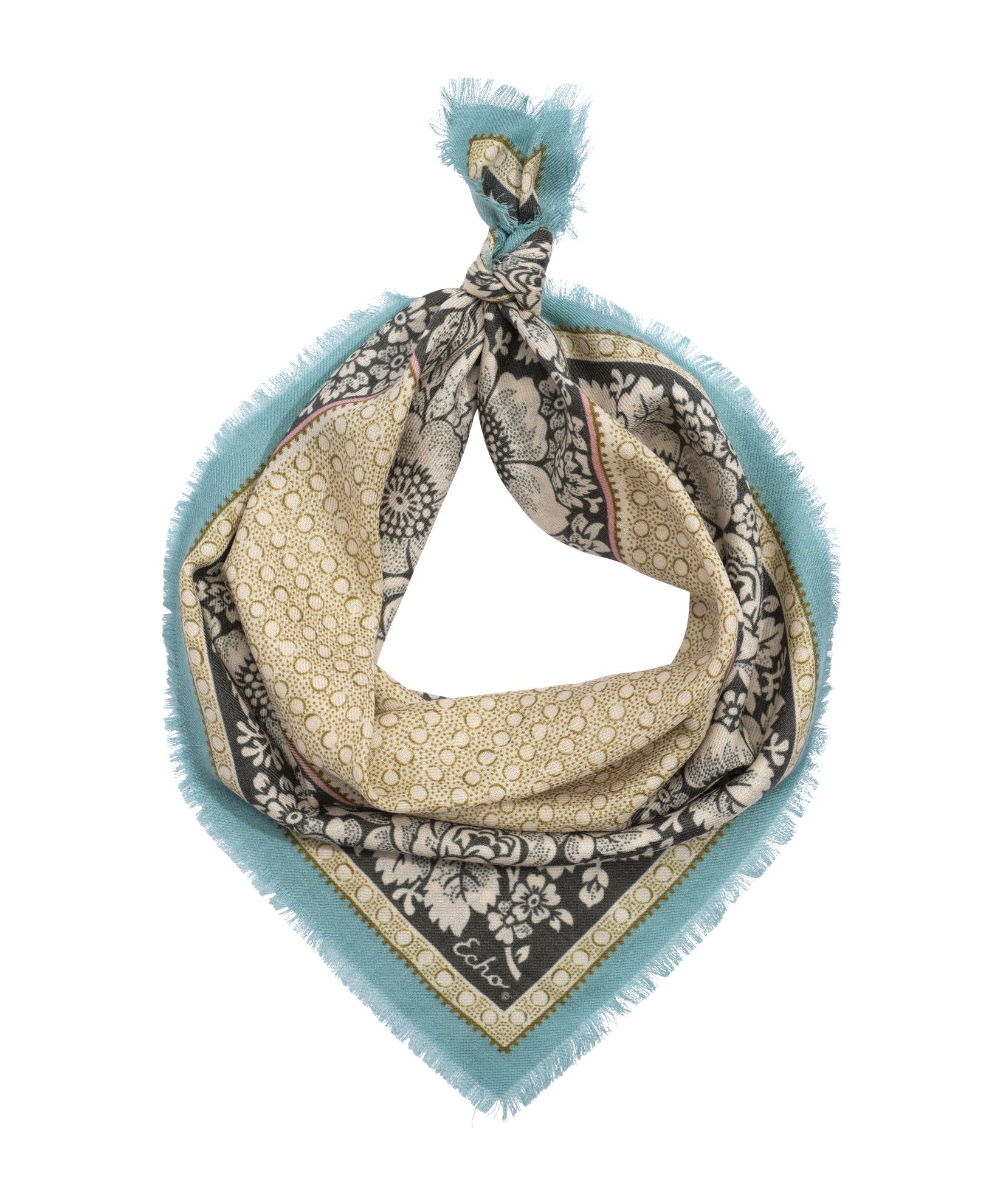 Vintage Floral Dot Wool Bandana