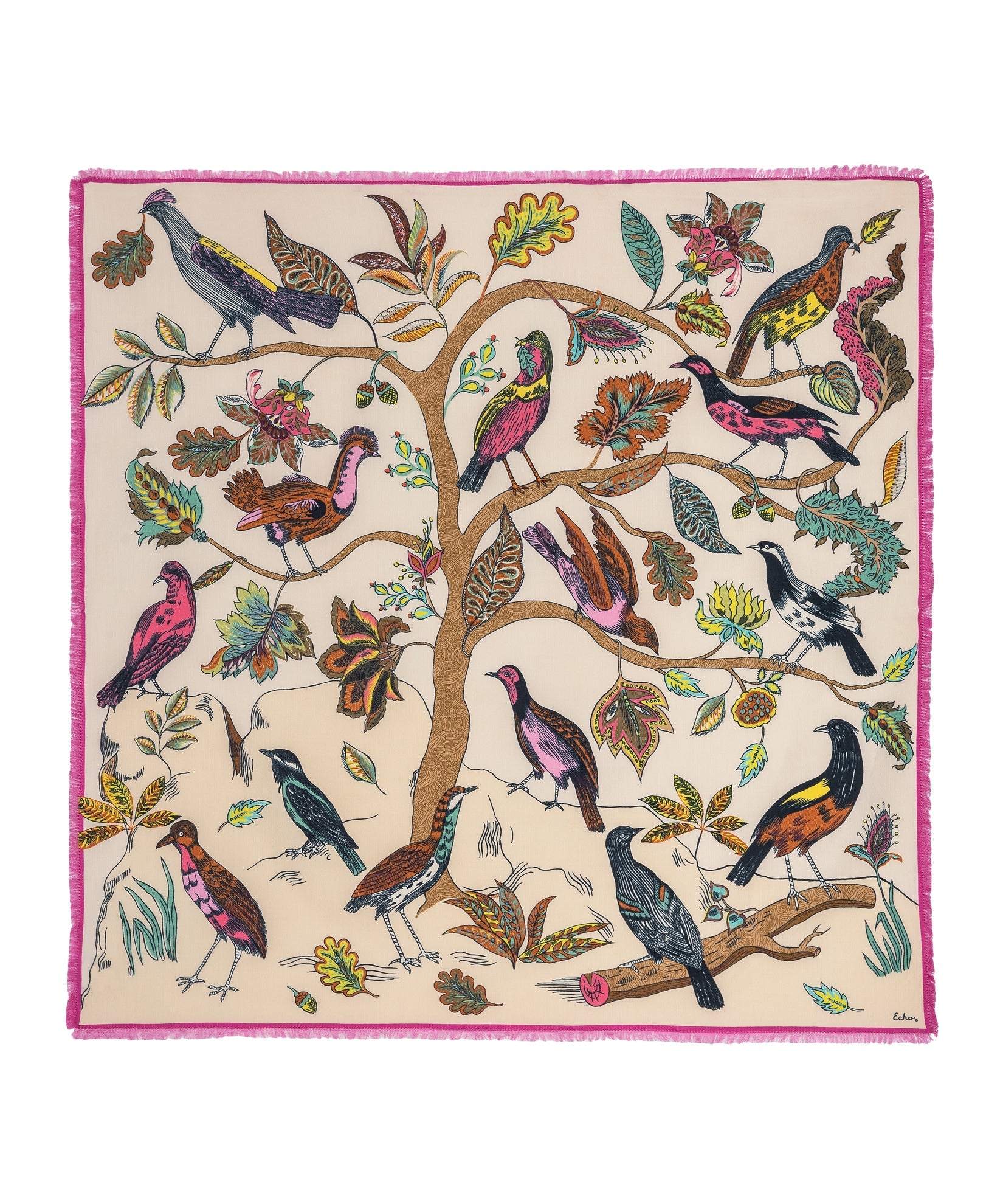 Park Visitors Oversized Square Scarf in color cream