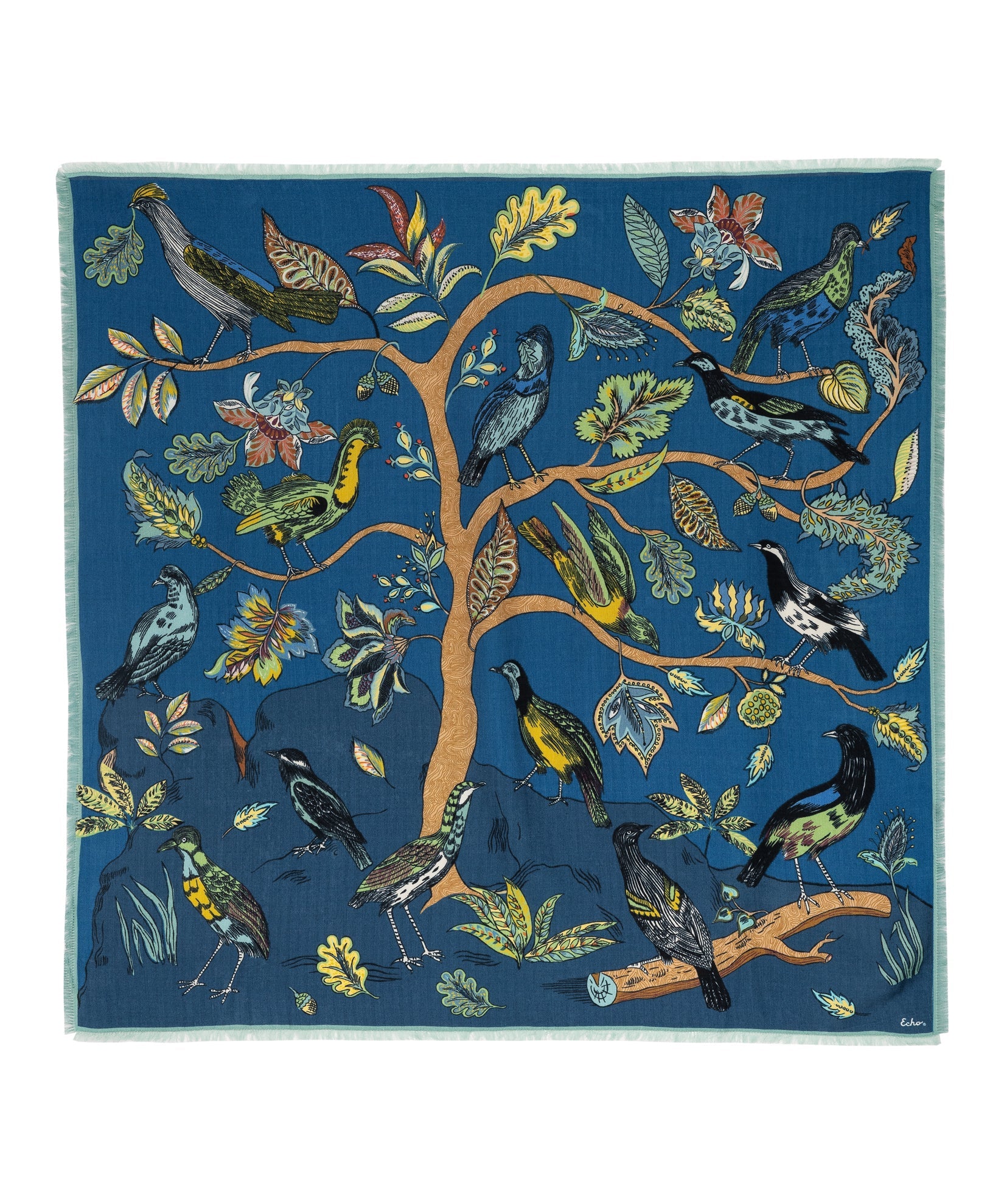 Park Visitors Oversized Square Scarf in color navy