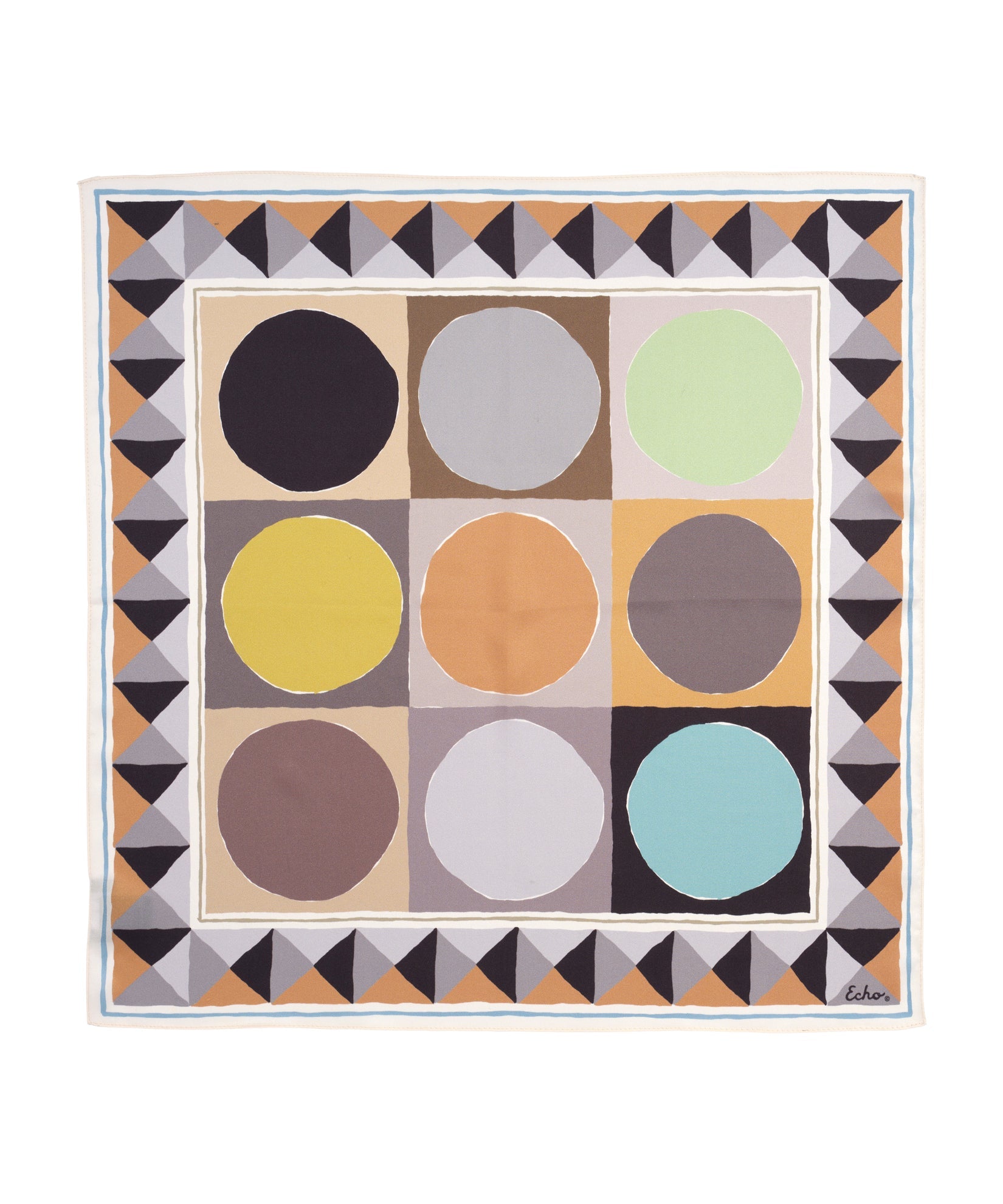 Painted Dots Silk Bandana in color charcoal