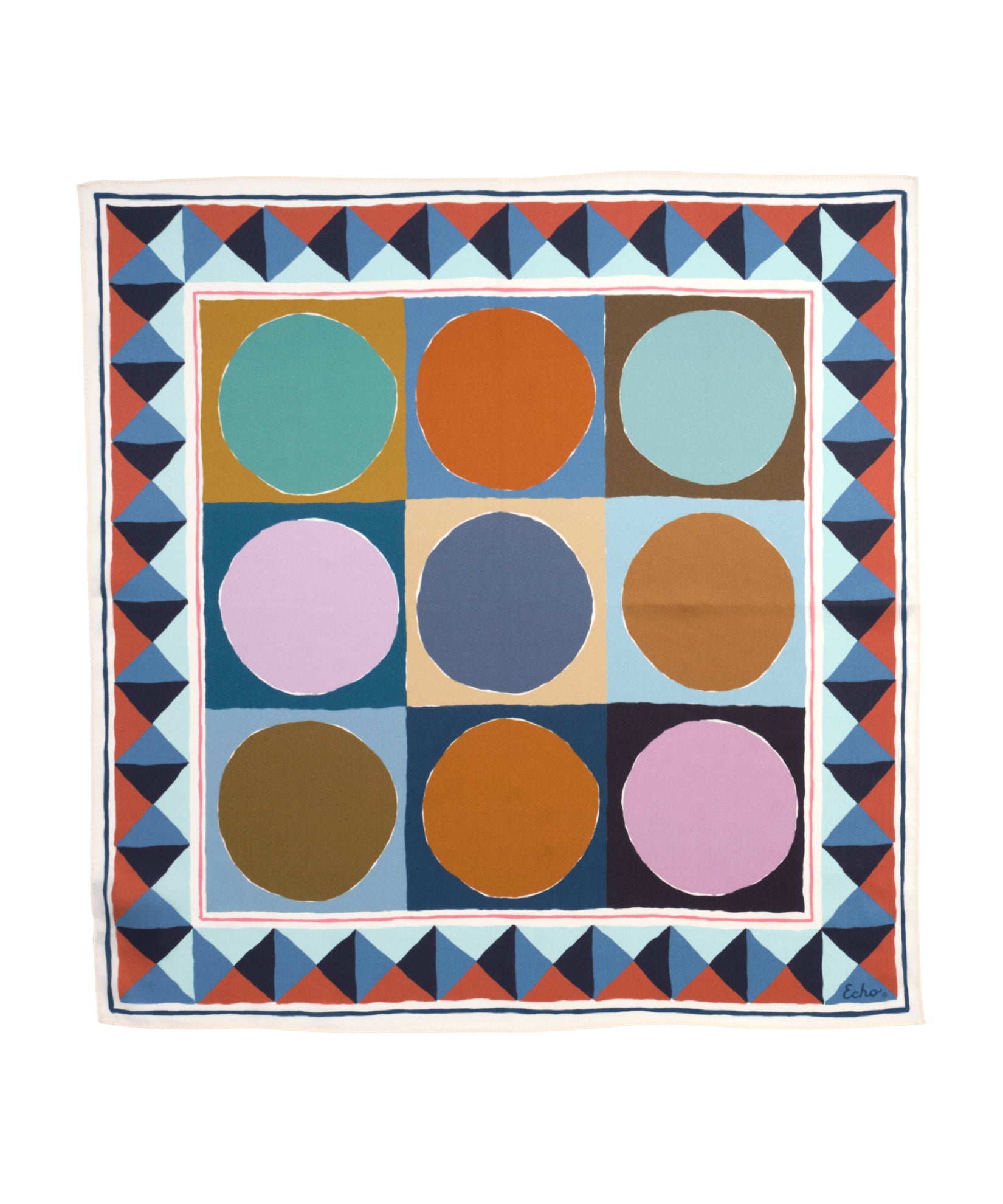 Painted Dots Silk Bandana in color denim blue