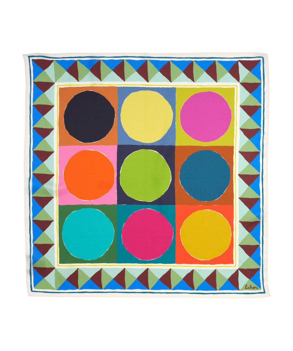 Painted Dots Silk Bandana in color multi