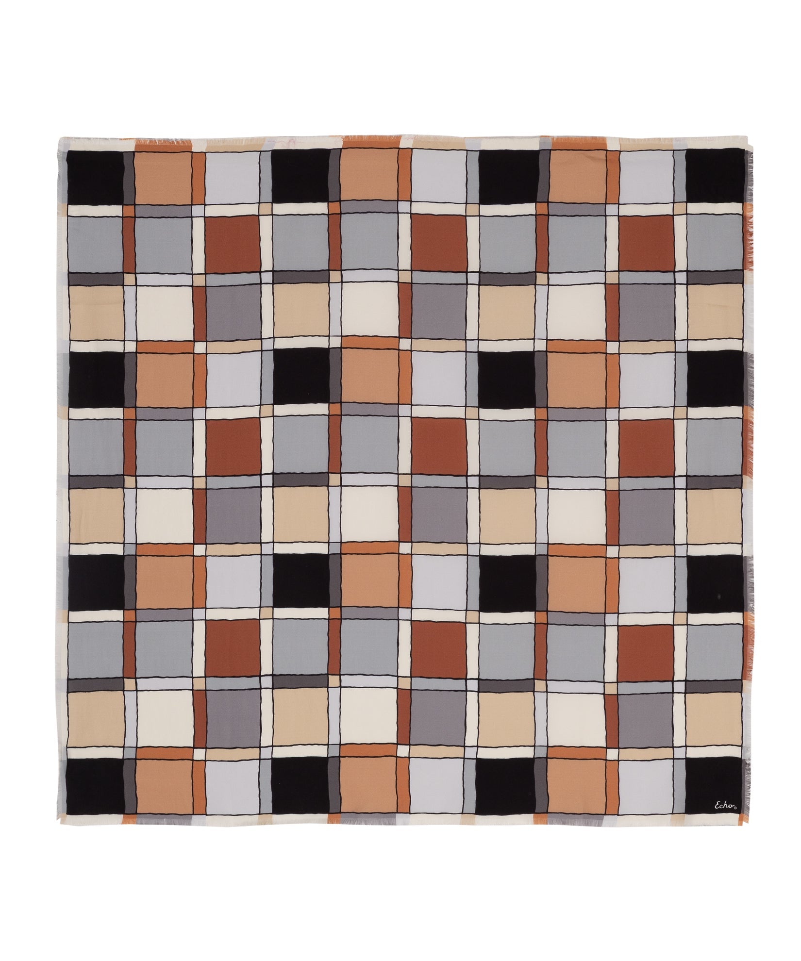 Windowpane 35" Silk Square Scarf in color silver