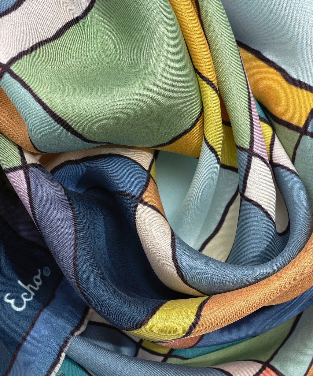 Windowpane 35" Silk Square Scarf