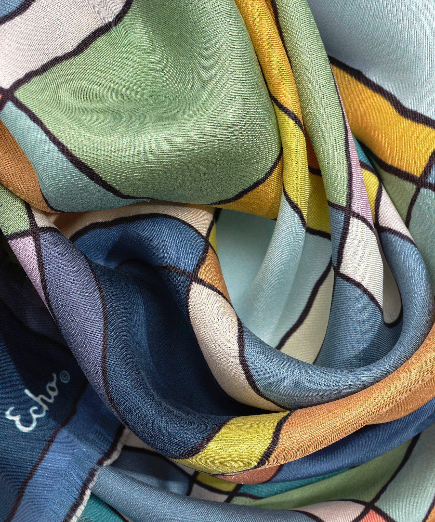 Windowpane 35" Silk Square Scarf