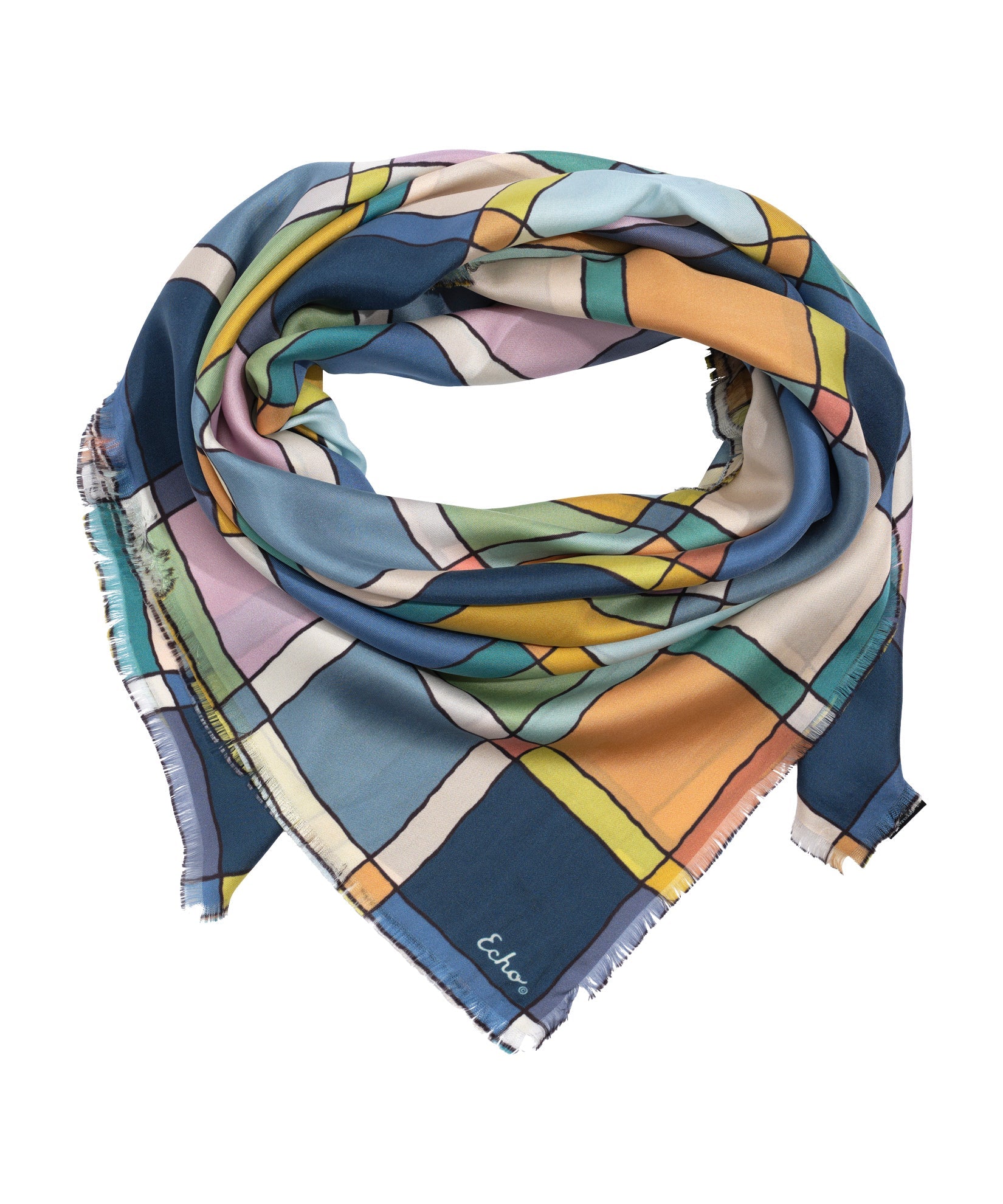 Windowpane 35" Silk Square Scarf