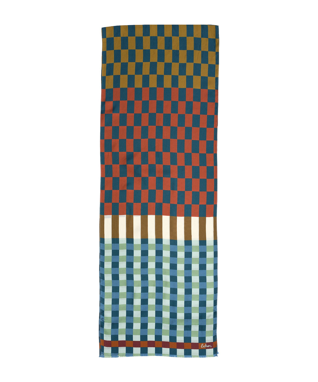 Checks Checks Silk Oblong Scarf