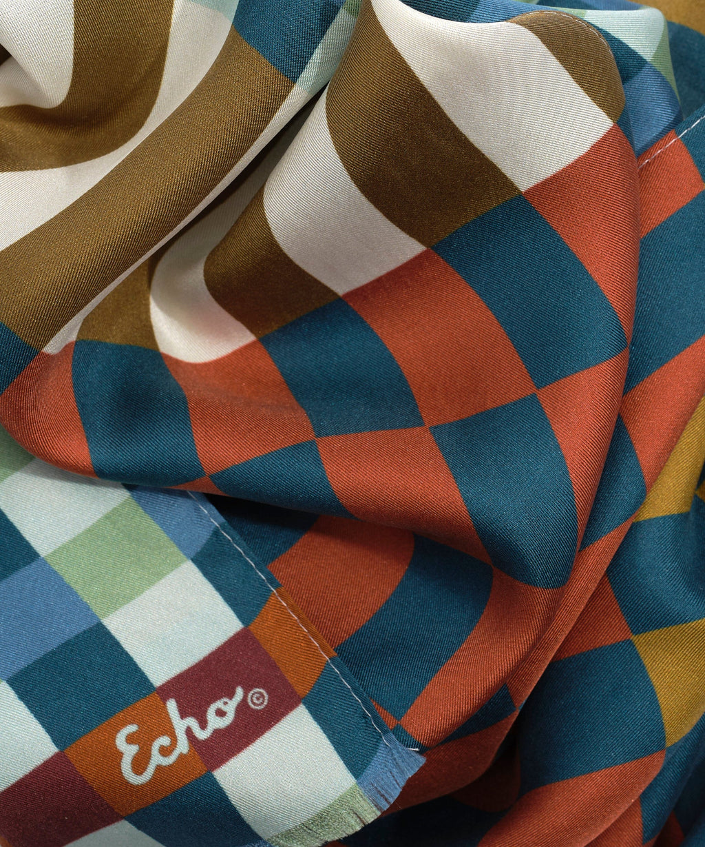Checks Checks Silk Oblong Scarf