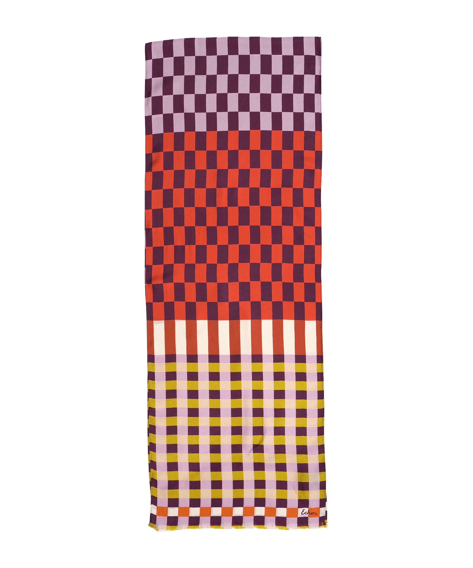 Checks Checks Silk Oblong Scarf